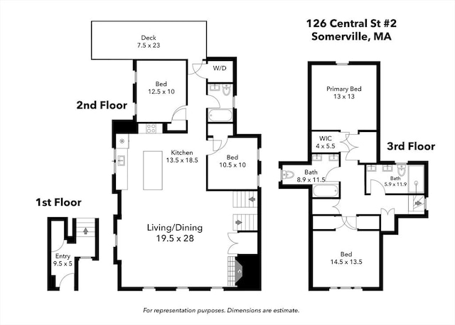 126 Central St Unit 2, Somerville, MA 02145 - view of home floor plan