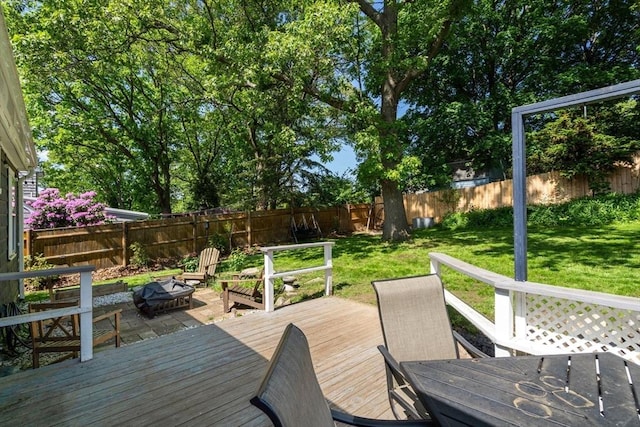 31 Whitman Ave, Melrose, MA 02176 - wooden deck featuring a fire pit