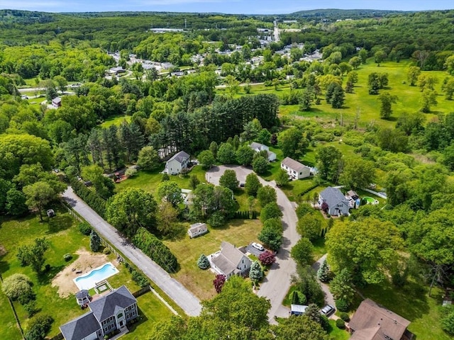 31 Rydberg Ter, Auburn, MA 01607 - aerial view of property and surrounding area featuring a forest and a pool