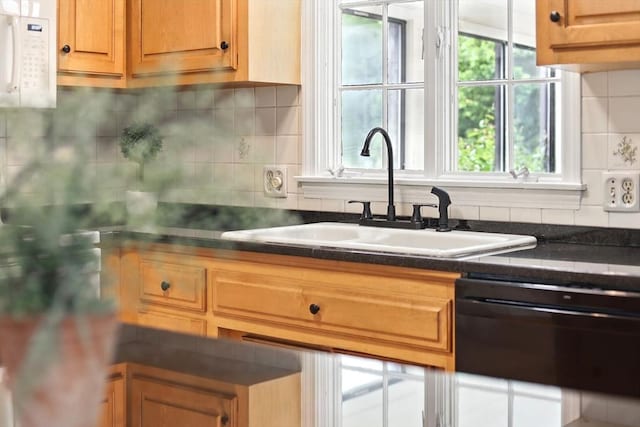14 Provin Mountain Dr, Agawam, MA 01030 - kitchen featuring a sink, black dishwasher, white microwave, and healthy amount of natural light