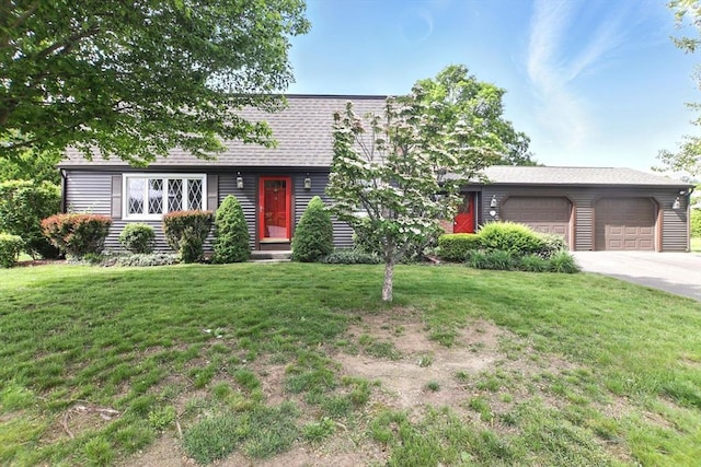 14 Provin Mountain Dr, Agawam, MA 01030 - view of front of house featuring a front yard, driveway, and roof with shingles
