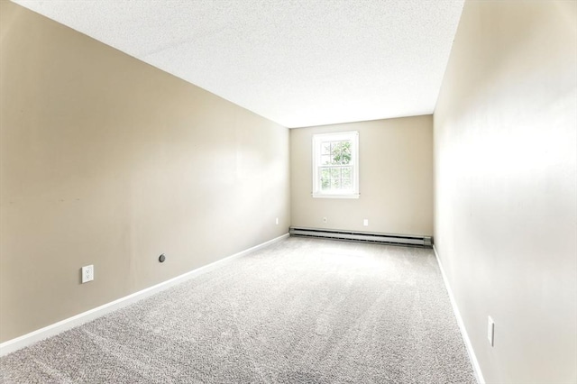 14 Provin Mountain Dr, Agawam, MA 01030 - unfurnished room with baseboard heating, carpet flooring, baseboards, and a textured ceiling