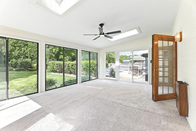 14 Provin Mountain Dr, Agawam, MA 01030 - unfurnished sunroom with a skylight, lofted ceiling, and french doors