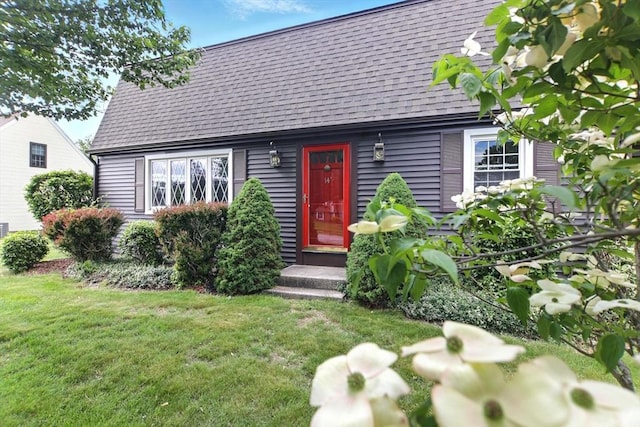 14 Provin Mountain Dr, Agawam, MA 01030 - view of front facade with a shingled roof and a front lawn