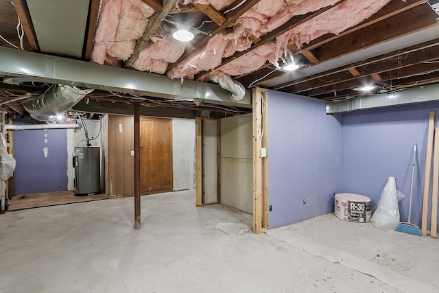 basement with electric water heater