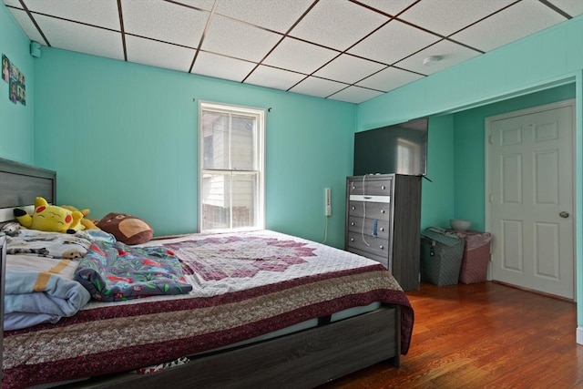 66 Adams St, Revere, MA 02151 - bedroom with a paneled ceiling and wood finished floors