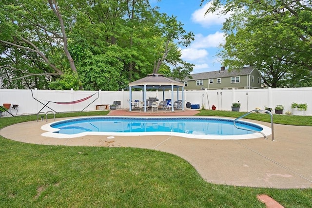 66 Adams St, Revere, MA 02151 - view of pool with a gazebo, a patio area, and a fenced backyard