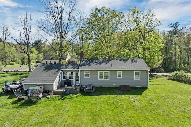 367 Main St, Hampstead, NH 03841 - back of property with a yard and a chimney