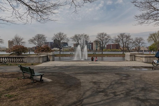 view of property's community with a water view