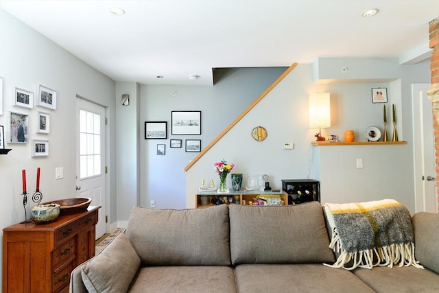 25 Taft St Unit 25, North Adams, MA 01247 - living area featuring recessed lighting and stairs