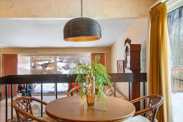 dining space with plenty of natural light