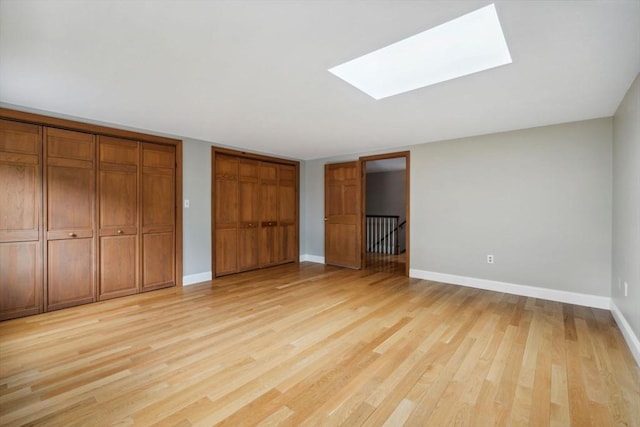 103 Central St, Newbury, MA 01922 - unfurnished bedroom featuring a skylight and light wood-style floors