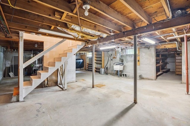 103 Central St, Newbury, MA 01922 - below grade area with stairs and oil tank