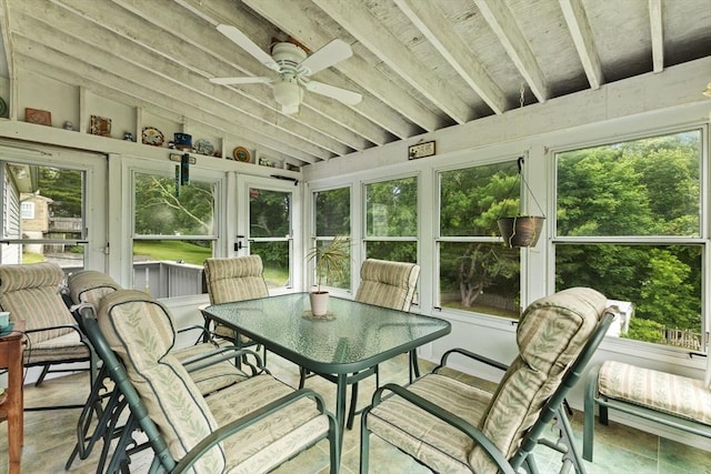 114 Cypress Dr, Swansea, MA 02777 - sunroom / solarium with ceiling fan and lofted ceiling