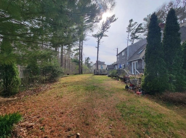 51 Nye Ln, Bourne, MA 02532 - view of green lawn featuring a deck