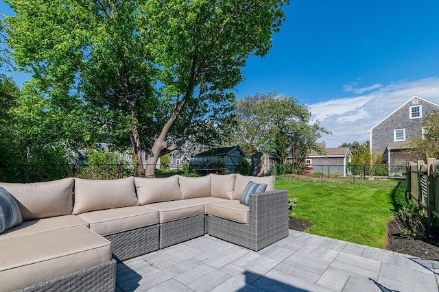 view of patio featuring an outdoor living space