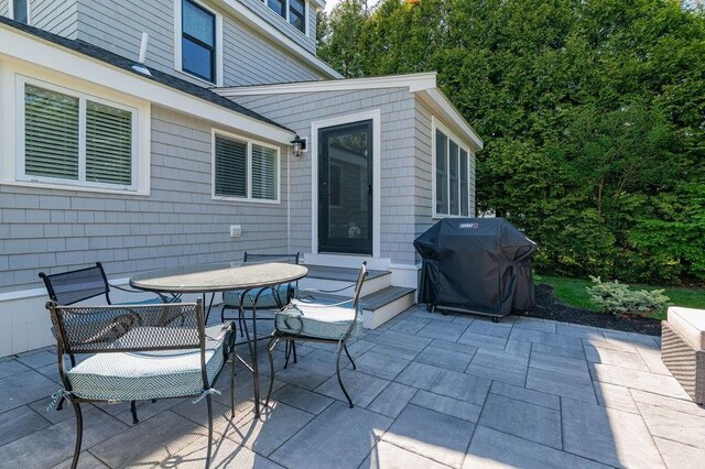 view of patio / terrace featuring outdoor dining space and area for grilling