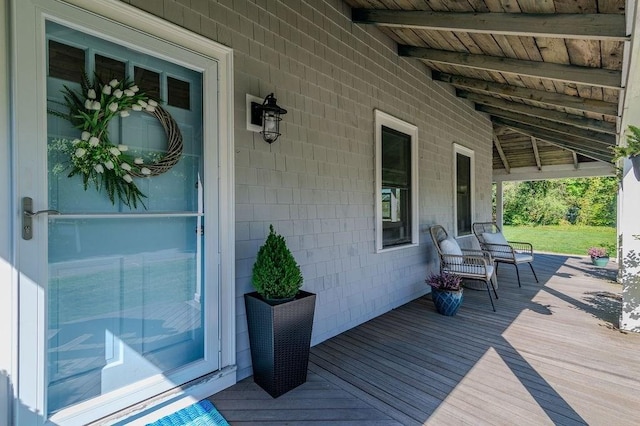 deck with a porch