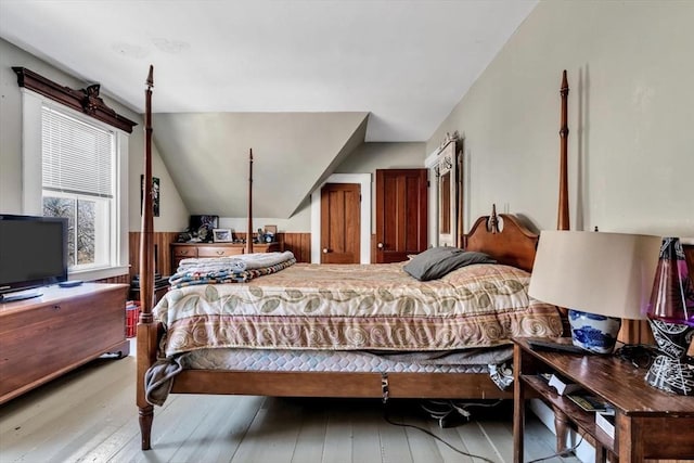 2241 Main St, Brewster, MA 02631 - bedroom featuring hardwood / wood-style flooring and vaulted ceiling