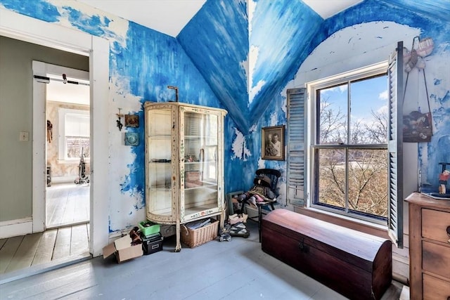 2241 Main St, Brewster, MA 02631 - interior space with wallpapered walls and lofted ceiling