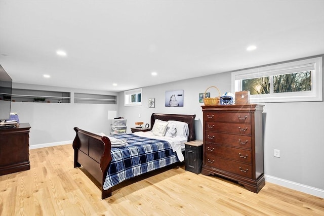 bedroom featuring light hardwood / wood-style floors