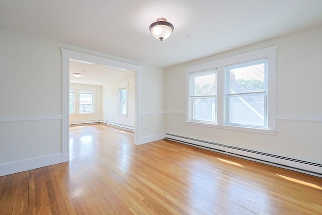 18-20 Melbourne Ave, Newton, MA 02460 - unfurnished room with baseboard heating and light wood finished floors