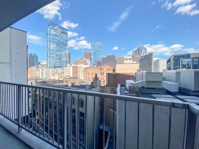 balcony featuring a city view