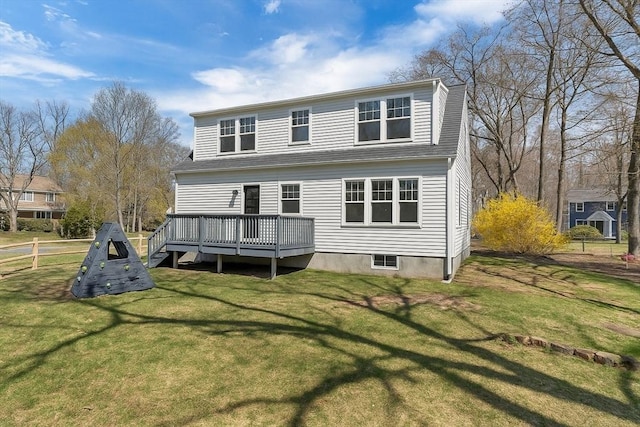 61 Greenwood Ave, Stoughton, MA 02072 - back of house with a wooden deck