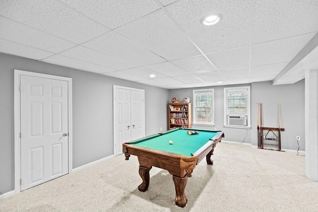 7 Hemlock, Kingston, MA 02364 - game room featuring pool table, a drop ceiling, and carpet floors