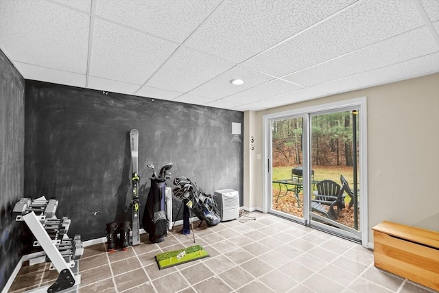 7 Hemlock, Kingston, MA 02364 - tiled living area featuring baseboards, recessed lighting, and a drop ceiling