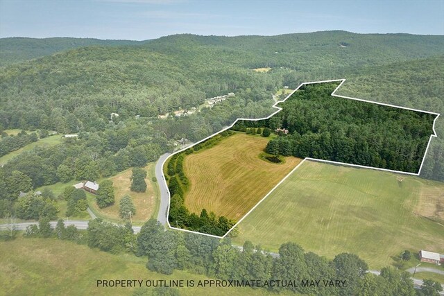 aerial view with a rural view