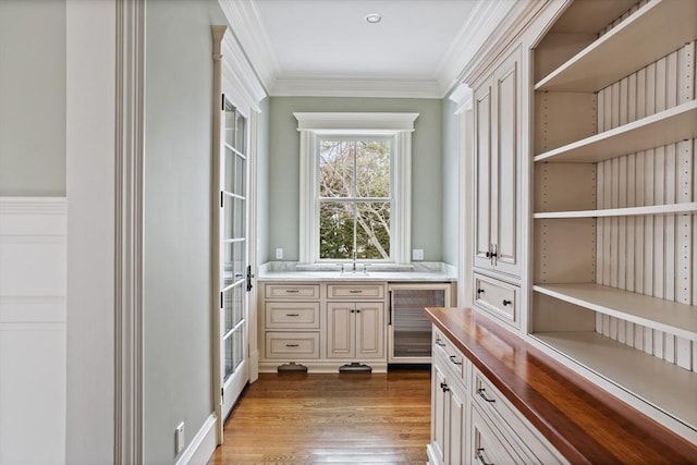 storage area with wine cooler