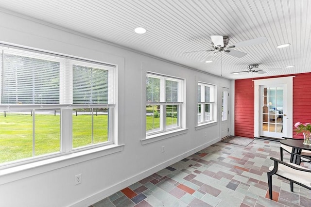100 Gilbert St, Mansfield, MA 02048 - unfurnished sunroom with baseboards and recessed lighting