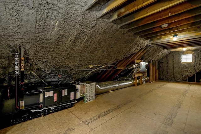 view of unfinished attic