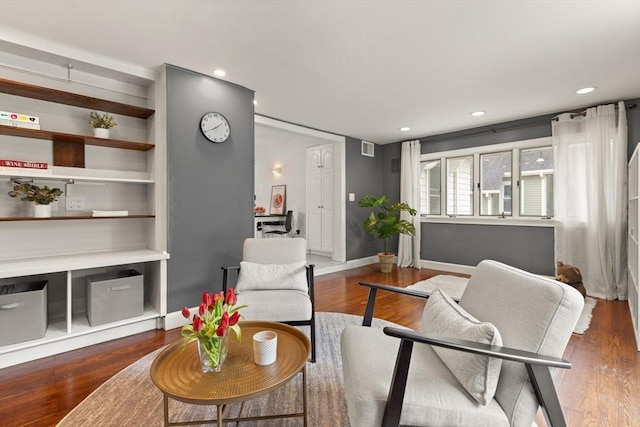 141 Jewett St Unit 2, Newton, MA 02458 - living area with wood finished floors, recessed lighting, and baseboards
