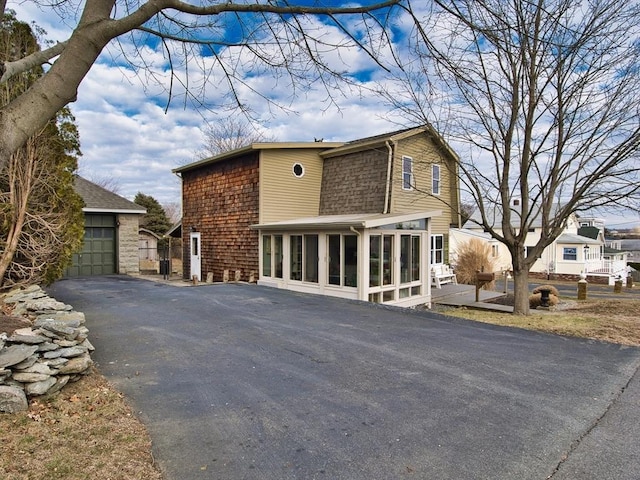 view of building exterior with a garage