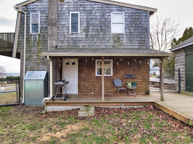 exterior space featuring a deck