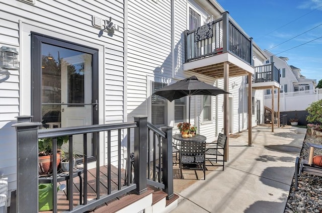 600 Shirley St Unit 3, Winthrop, MA 02152 - view of patio / terrace featuring a balcony and outdoor dining area