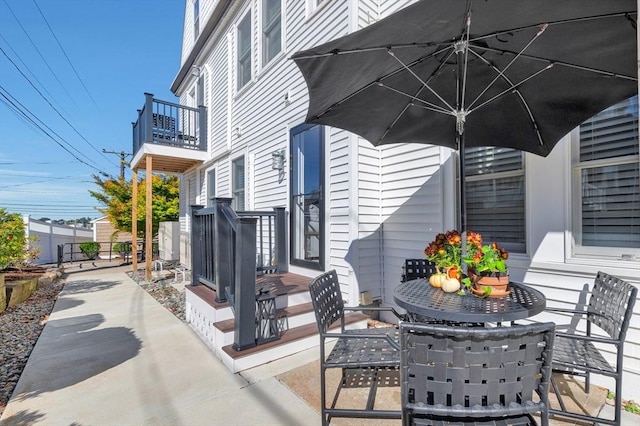 600 Shirley St Unit 3, Winthrop, MA 02152 - view of patio featuring a balcony and outdoor dining area