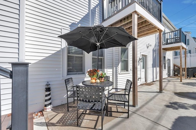 600 Shirley St Unit 3, Winthrop, MA 02152 - view of patio featuring a balcony and outdoor dining space