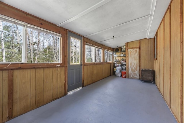 view of unfurnished sunroom