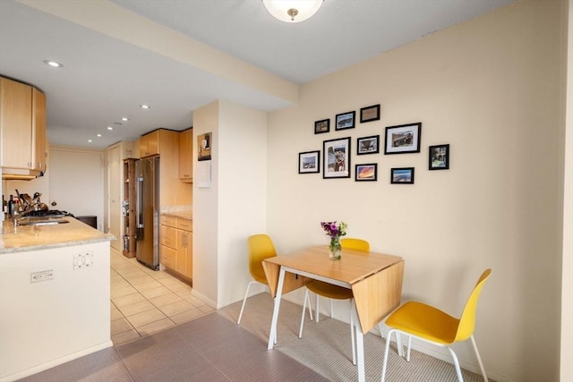 151 Tremont St Unit 9N, Boston, MA 02111 - dining room featuring light tile patterned floors and recessed lighting