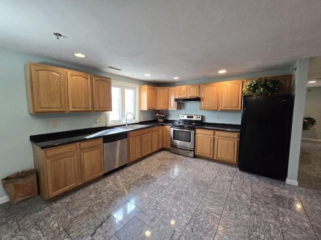 kitchen with stainless steel appliances and sink