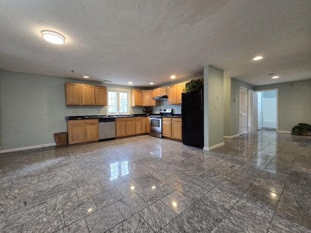 kitchen with sink and stainless steel appliances