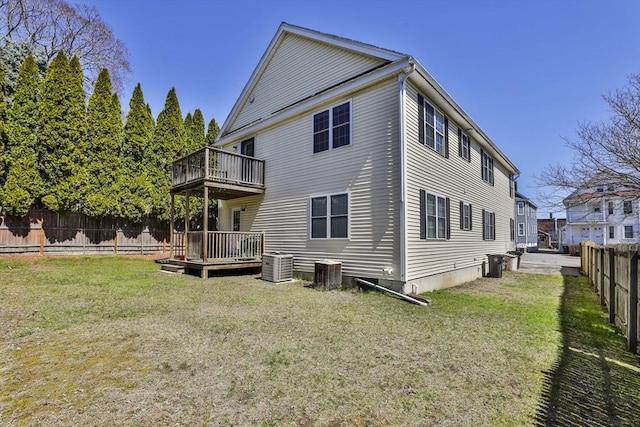 219-221 Wilson St Unit 1, Haverhill, MA 01832 - back of house featuring central AC, a deck, and a balcony