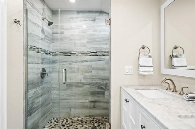 4 Rowley Rd, Topsfield, MA 01983 - full bathroom featuring a shower stall and double vanity