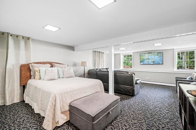 4 Rowley Rd, Topsfield, MA 01983 - bedroom with a baseboard radiator and dark colored carpet