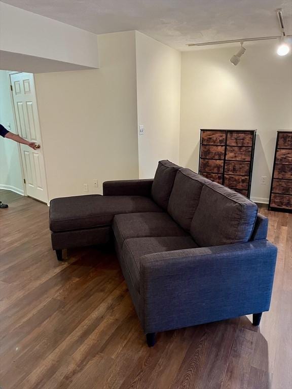 living room with wood finished floors