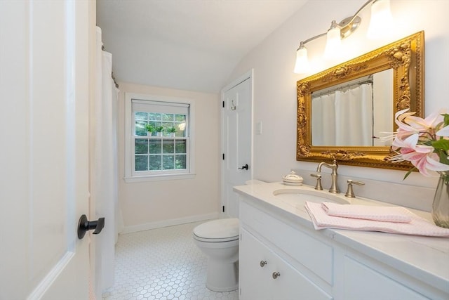 9 Horseshoe Rd, Chelmsford, MA 01824 - bathroom featuring vanity and vaulted ceiling