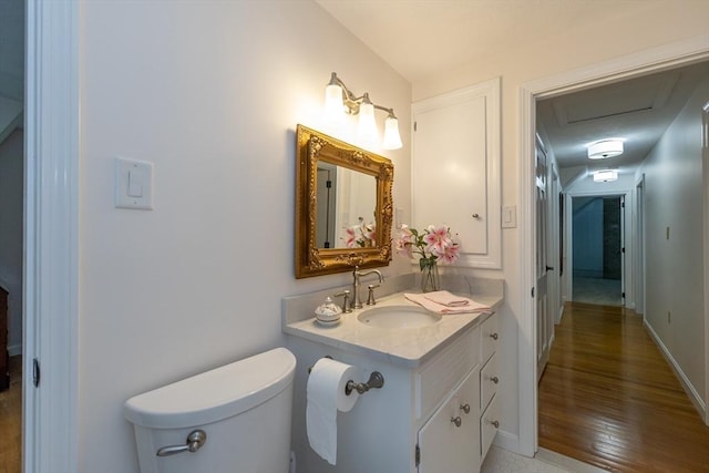 9 Horseshoe Rd, Chelmsford, MA 01824 - half bath with vanity and wood finished floors